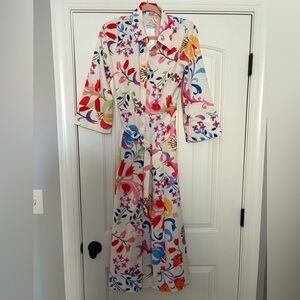 Mimi Seabrook Red and Blue 3/4 Bell Sleeve Sundress